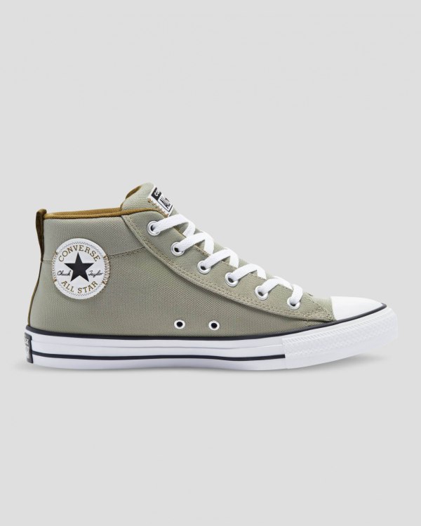 Converse Chuck Taylor All Star Street Grøn Sko Danmark - Converse Mid Sneakers Herre - 02354MVBG